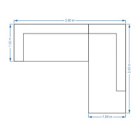 FERENIKI καναπές οικιακού χώρου 300x240xH100 ταπετσαρία ΕΠΙΛΟΓΗΣ
